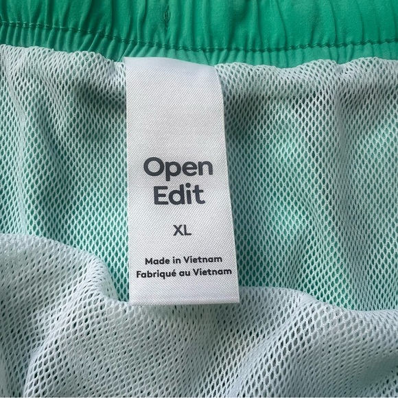 Mens Open Edit Swim Trunks In Blue Green Size XL NWOT - Picture 3 of 4